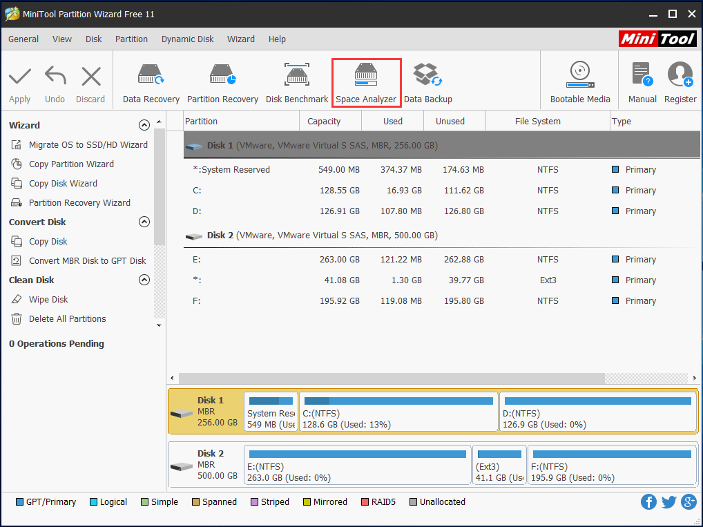 MiniTool Partition Wizard Space Analyzer