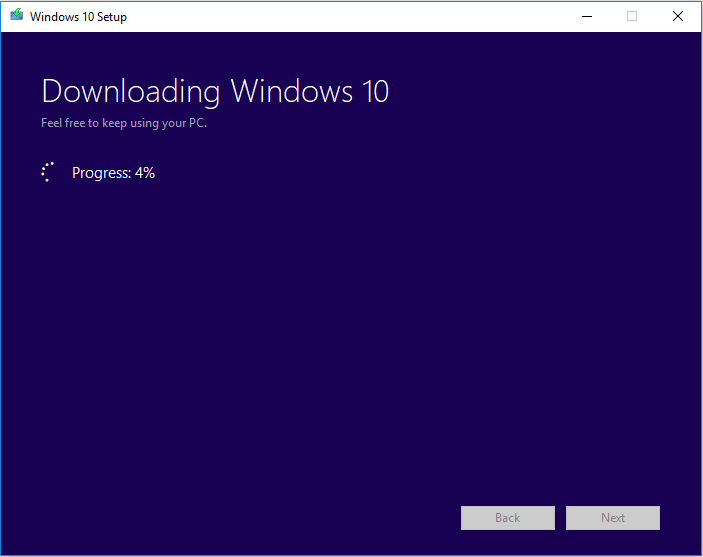 descargar archivos de instalación de Windows 10