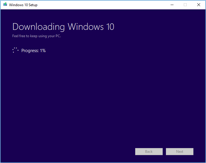 descargando Windows 10