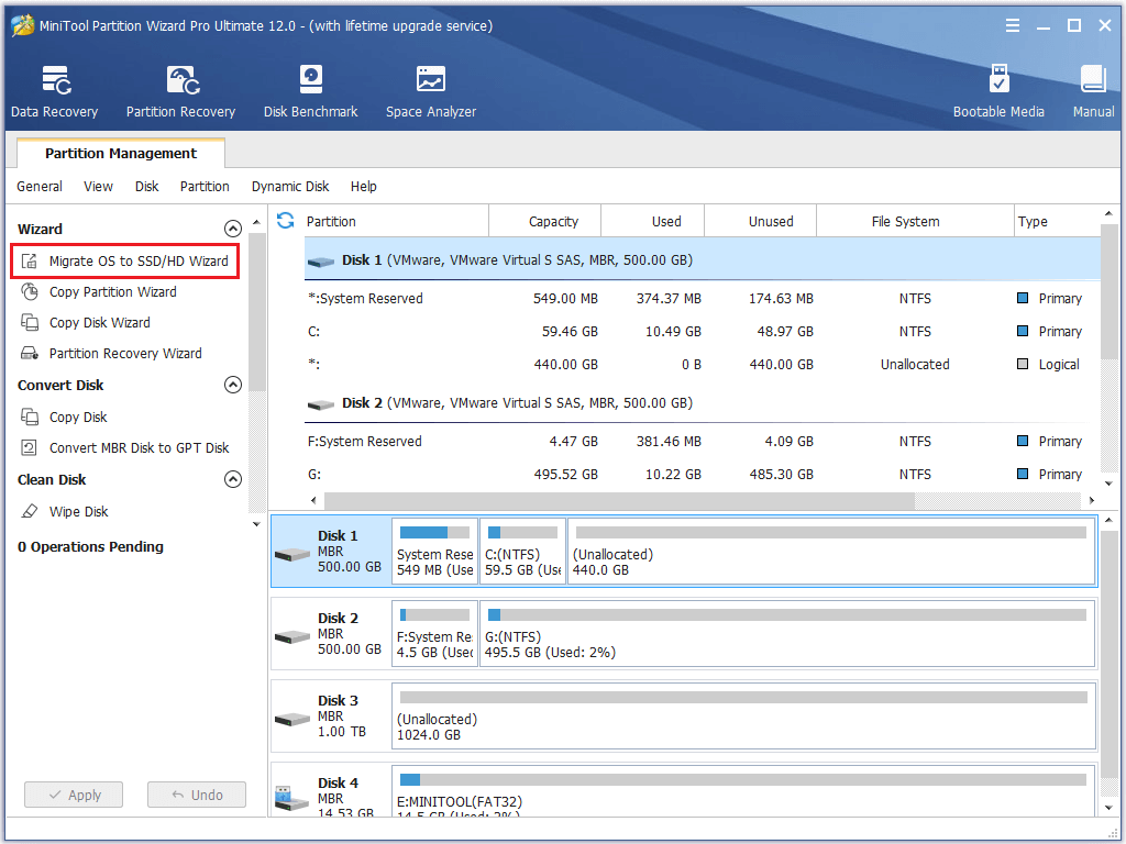 seleccione Migrar SO a SSD / HD