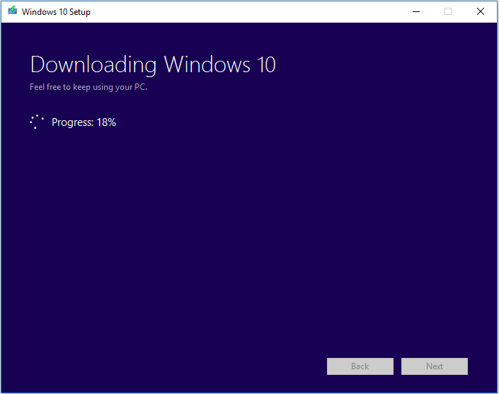 descargando Windows 10