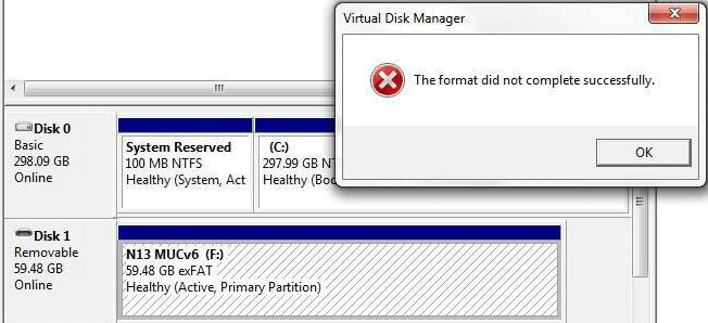 el formato no se completó correctamente