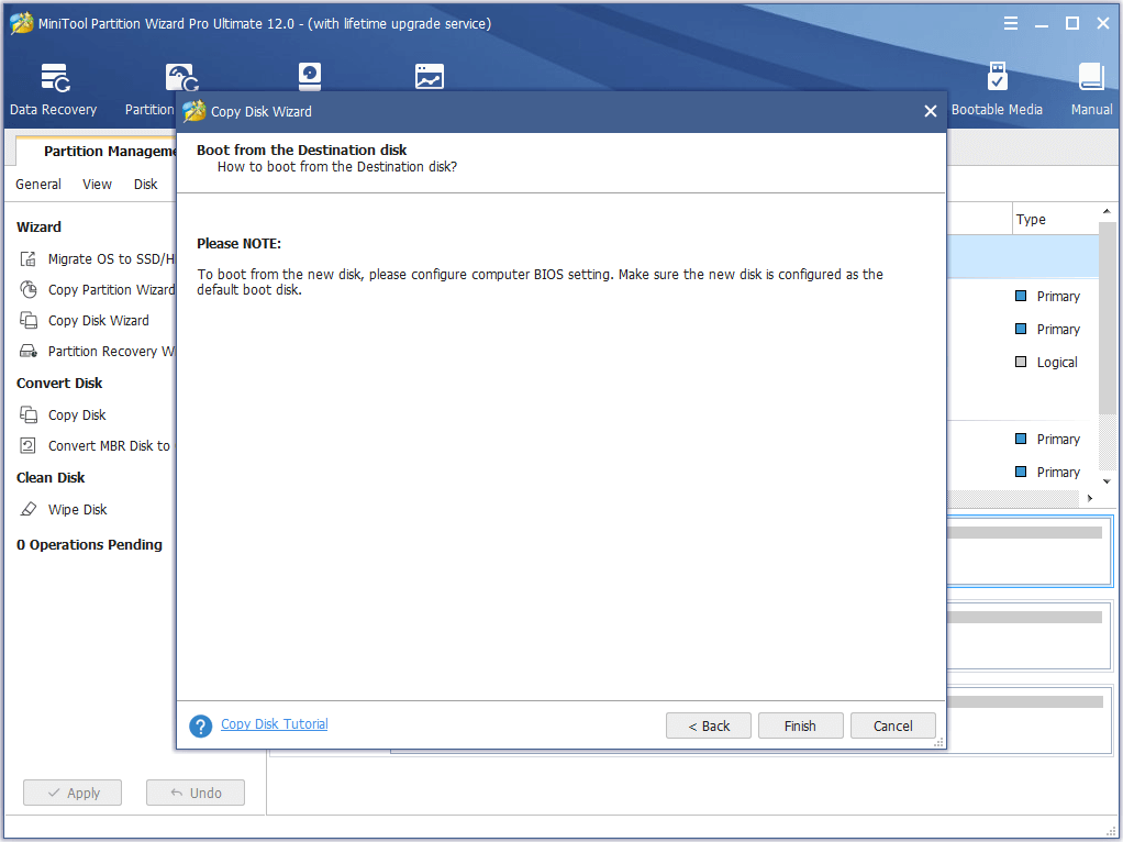 how to boot from the target disk