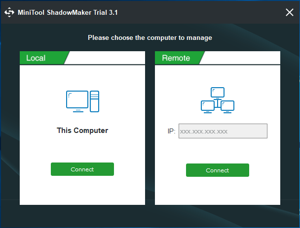 Copia de seguridad local o remota de MiniTool ShadowMaker