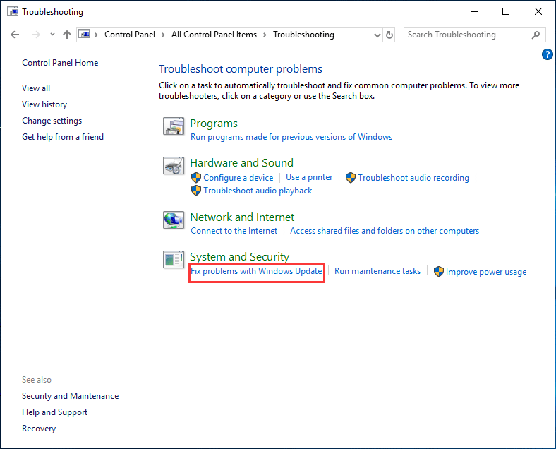 solucionar problemas con Windows Update
