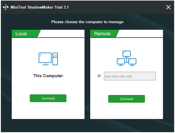 haga clic en conectar en esta computadora para continuar