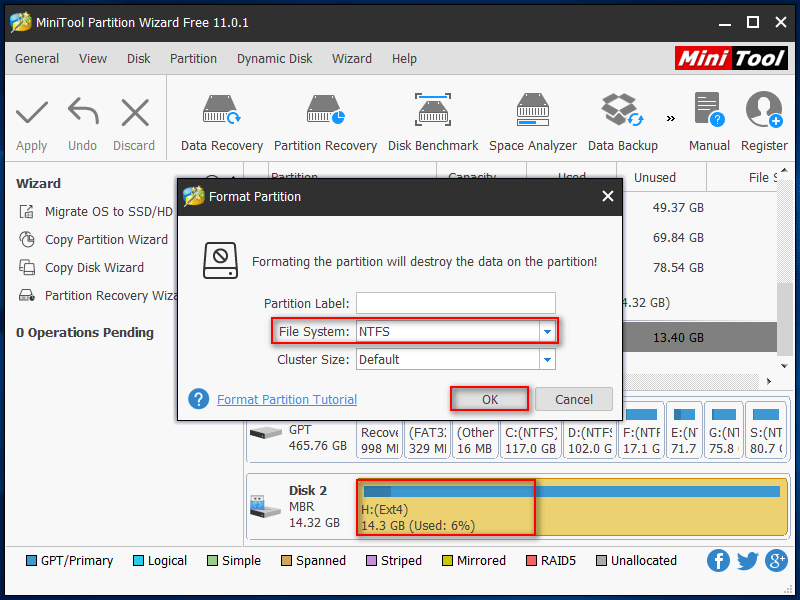 Formatear partición