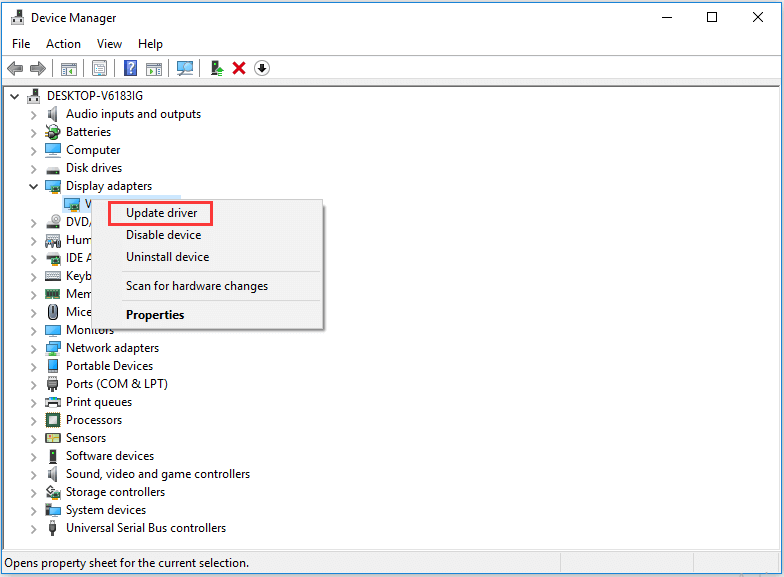 actualizar controlador de dispositivo