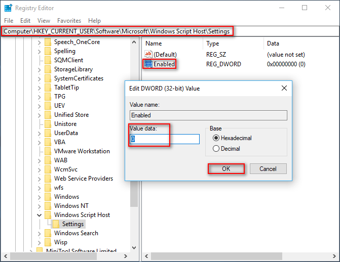 Deshabilitar Windows Script Host
