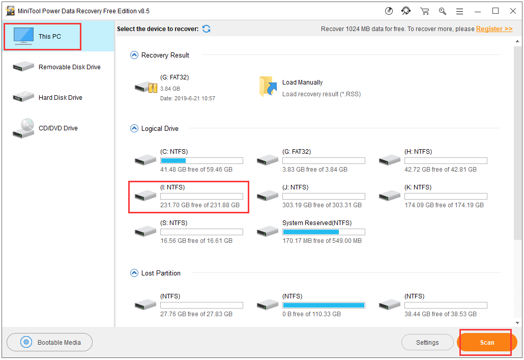 seleccione un disco duro de PC para buscar datos perdidos