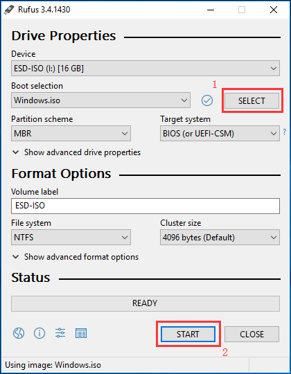 usar Rufus grabar Windows 10 en USB