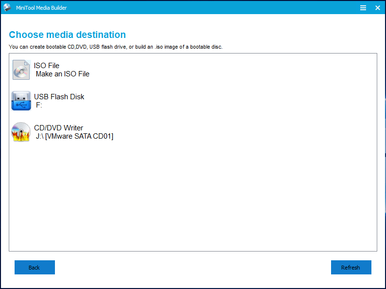 seleccione un tipo de dispositivo de arranque