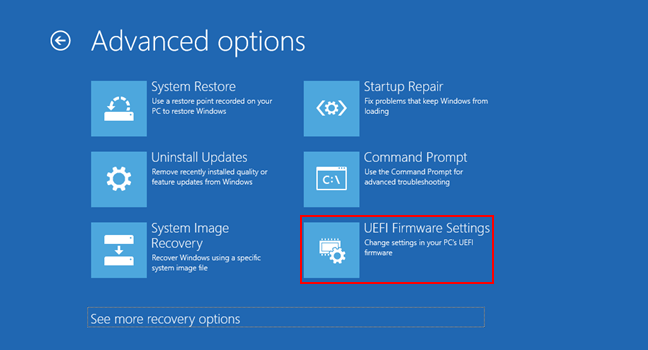 Configuración de firmware UEFI