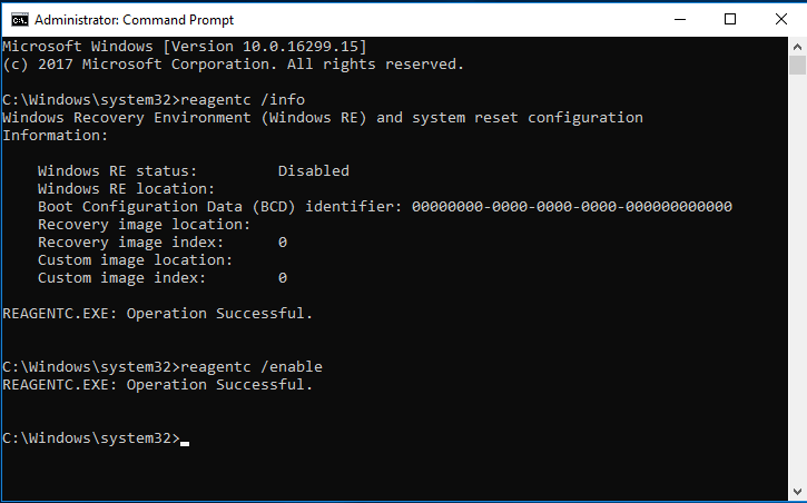 escriba el comando y presione Enter para continuar