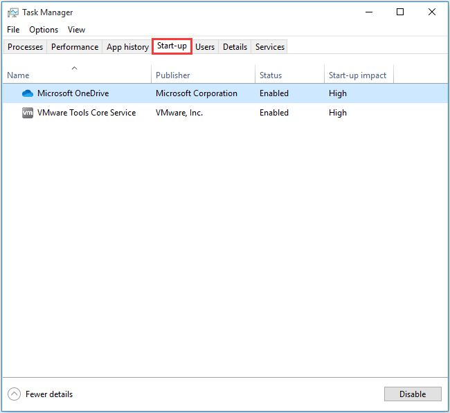 abre la pestaña de inicio