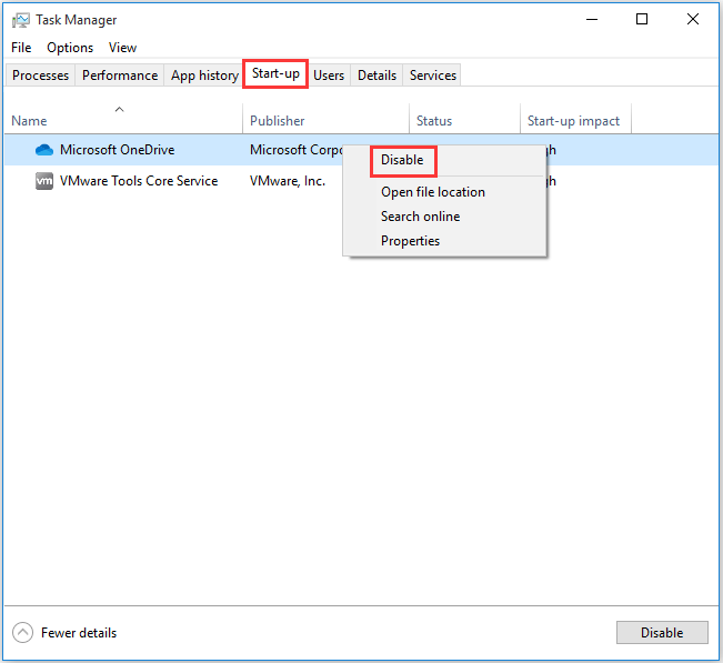 deshabilitar la aplicación