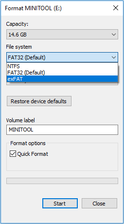 formatear la unidad USB en el Explorador de archivos