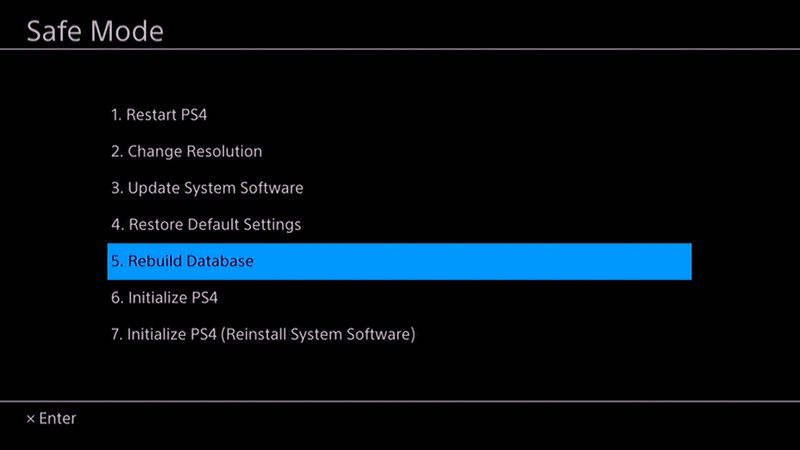 Base de datos de reconstrucción de PS4