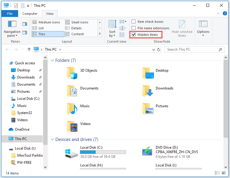 cómo mostrar archivos ocultos en USB