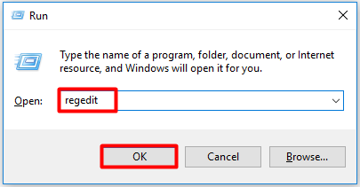  abre el editor de registro desde la ventana Ejecutar