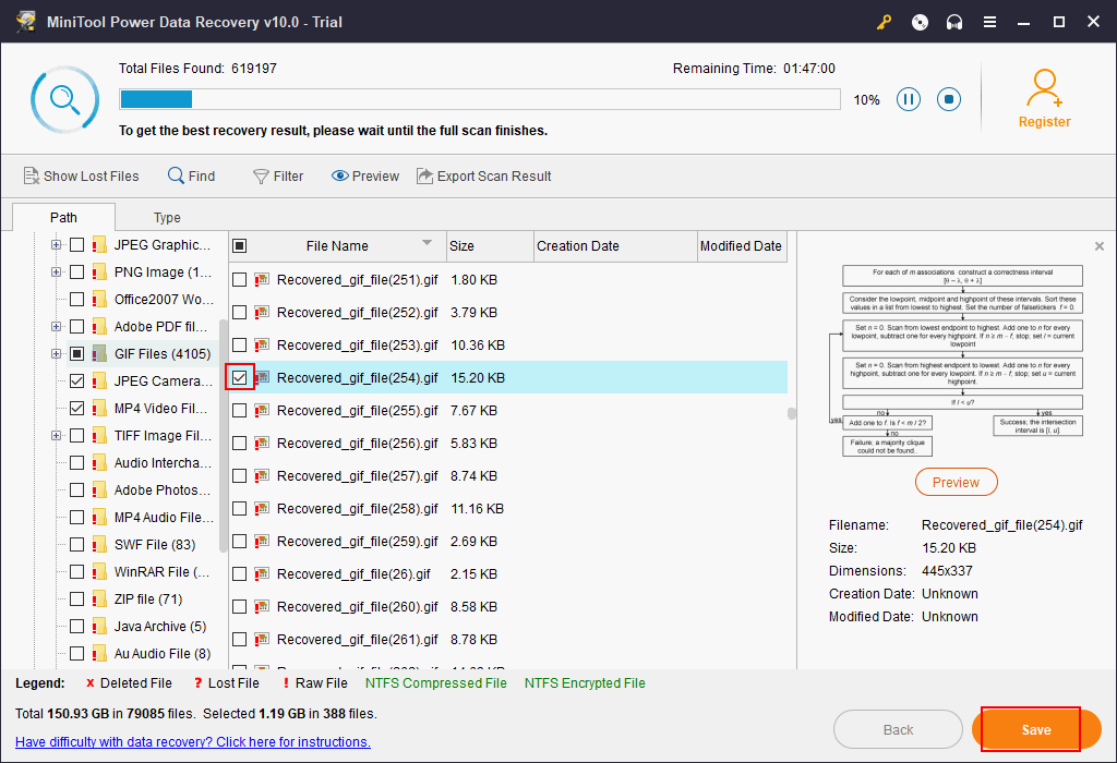 comprobar los archivos necesarios para recuperar