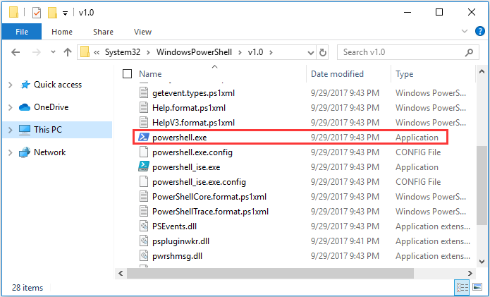 ubicación de powershell.exe