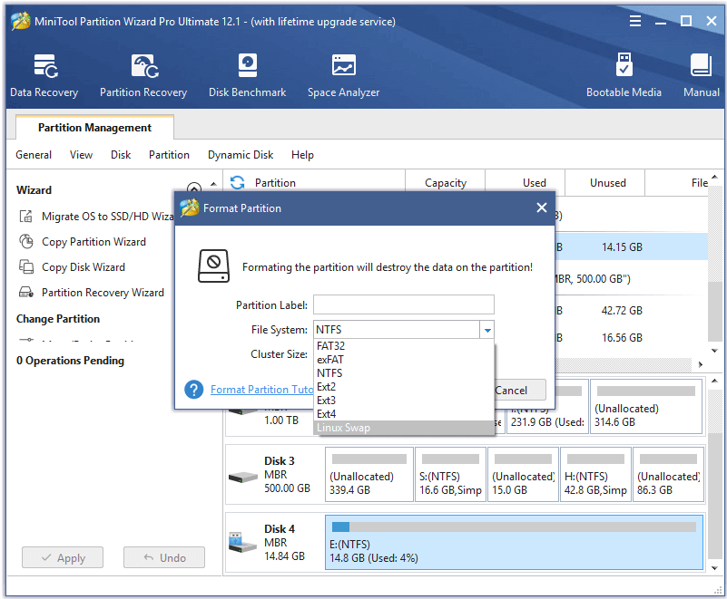 formatear USB con MiniTool Partition Wizard