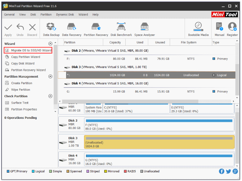 Activar la función Asistente para migrar SO a SSD / HD