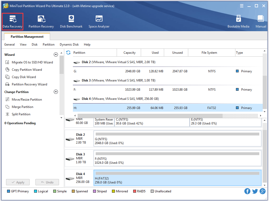 activar la función de recuperación de datos