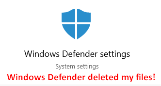 Windows Defender borró mis archivos