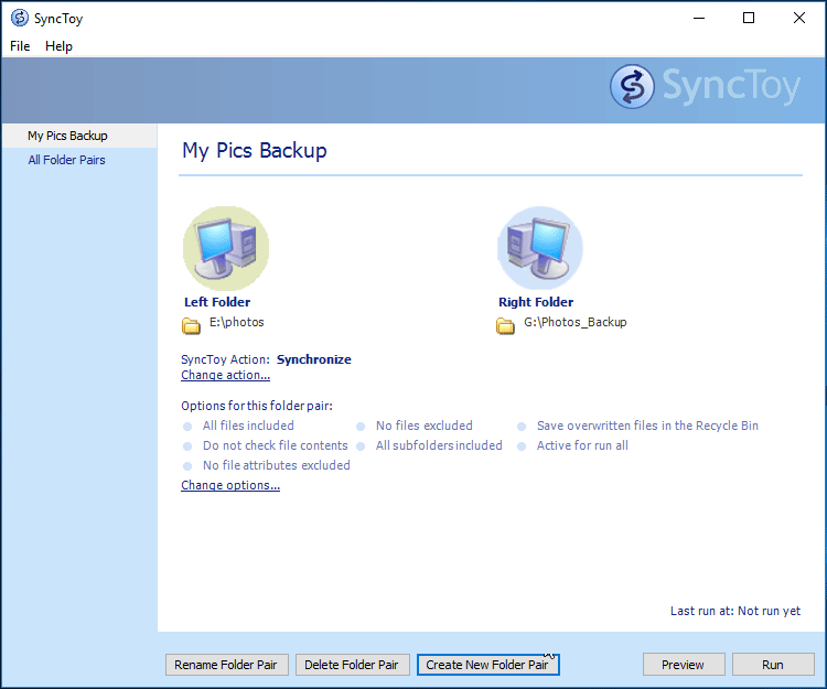 ejecutar sincronización de carpetas Windows 10