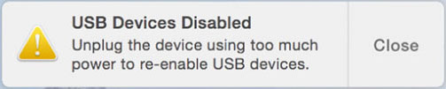 Dispositivo USB deshabilitado