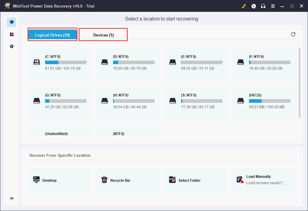 seleccione una opción del panel izquierdo