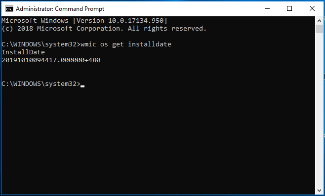 comprobar la fecha de instalación de Windows