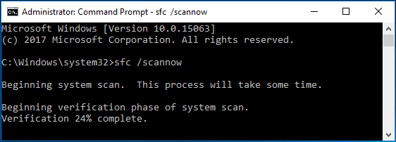 línea de comando sfc /scannow