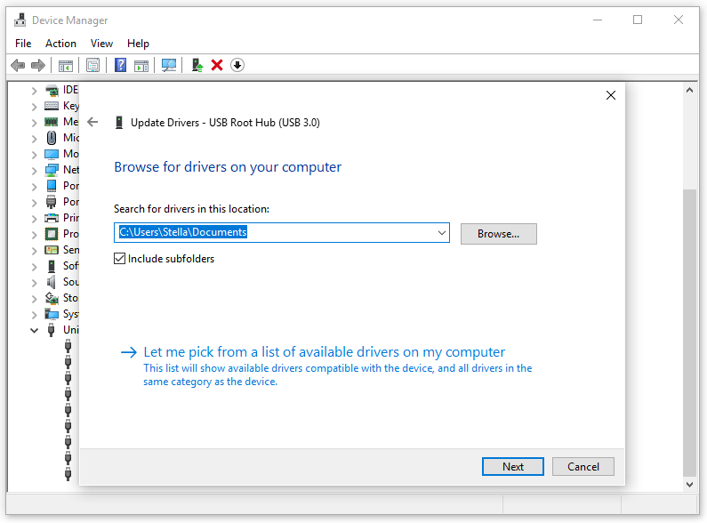 busque controladores en su computadora y haga clic en Siguiente