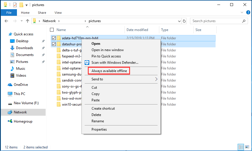 configurar archivos sin conexión