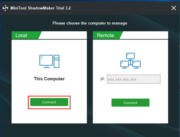 haga clic en Conectar en esta computadora para ingresar a su interfaz principal