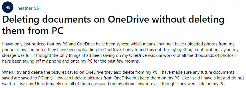 cómo eliminar archivos de OneDrive pero no de la computadora