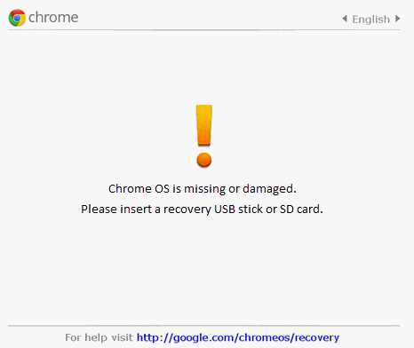 Falta Chrome OS o está dañado