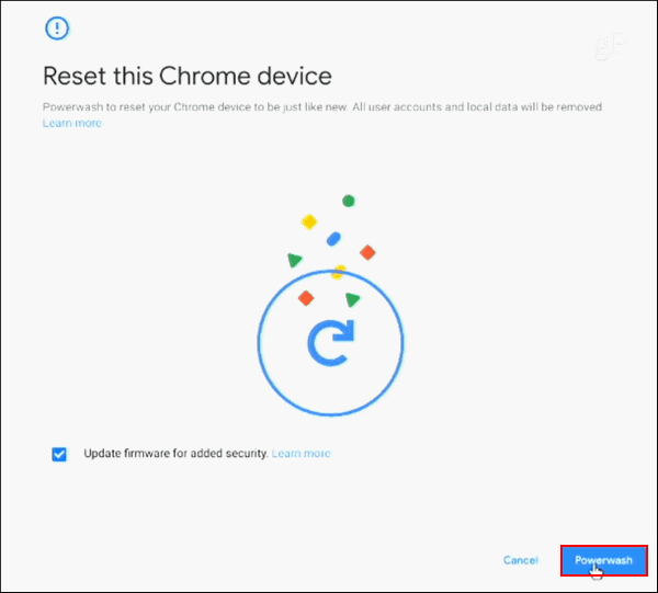 Chromebook Powerwash