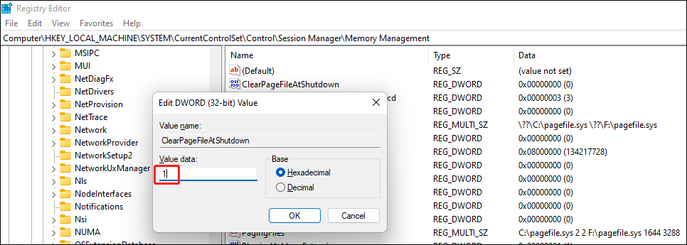 modificar la clave de registro