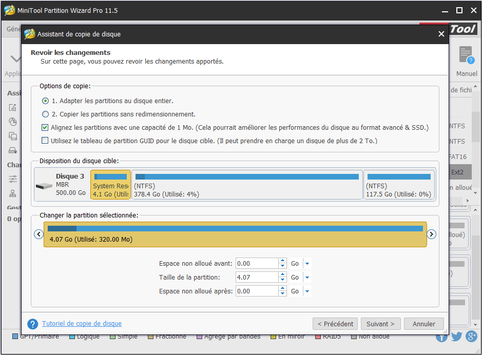 Revoir les changements