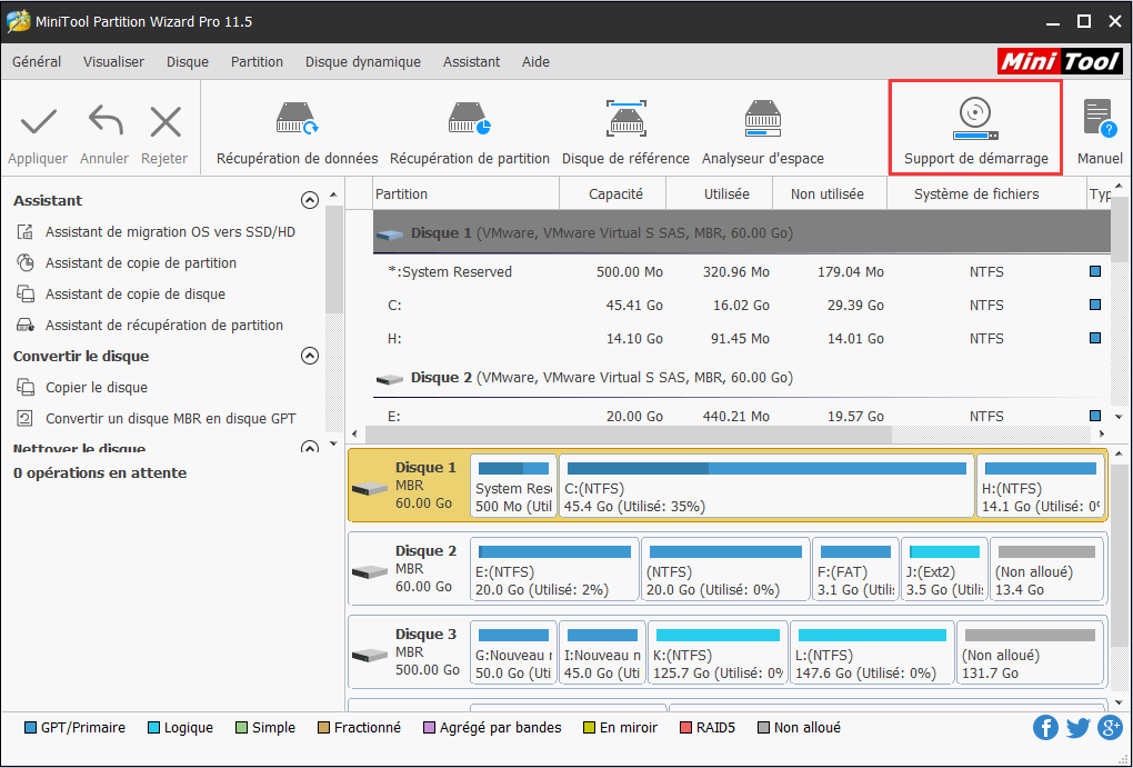 Cliquez sur support de démarrange