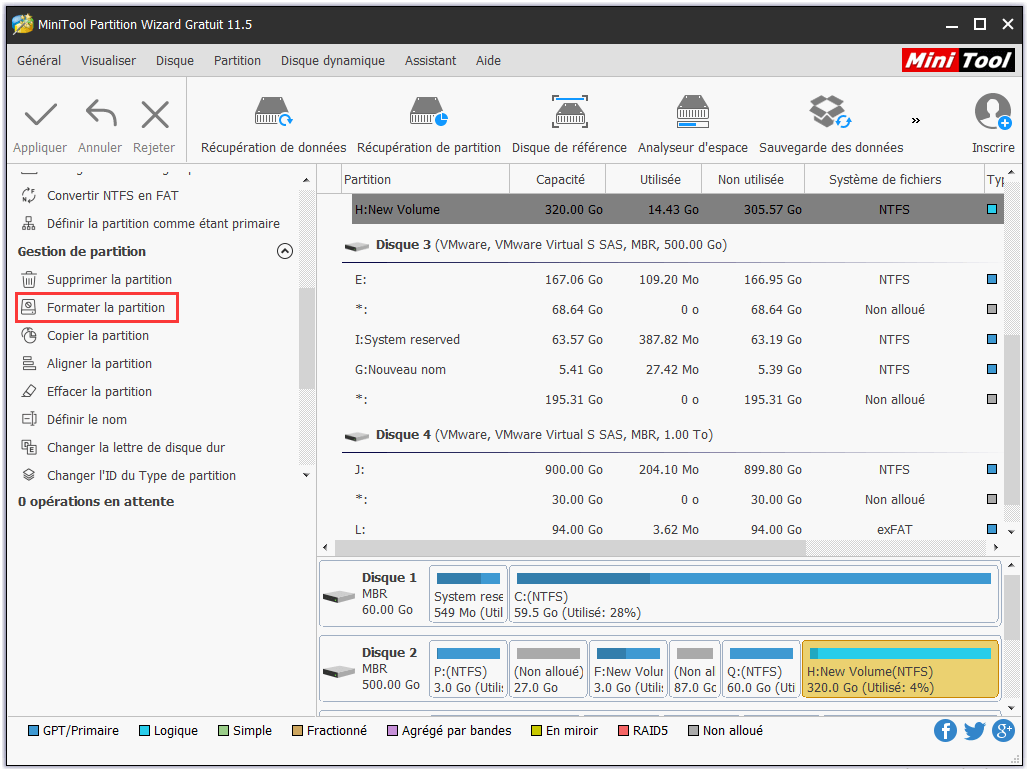 formater la partition