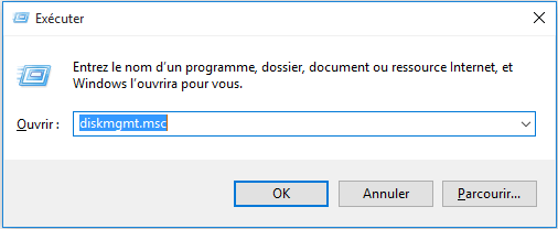 Tapez diskmgmt.msc