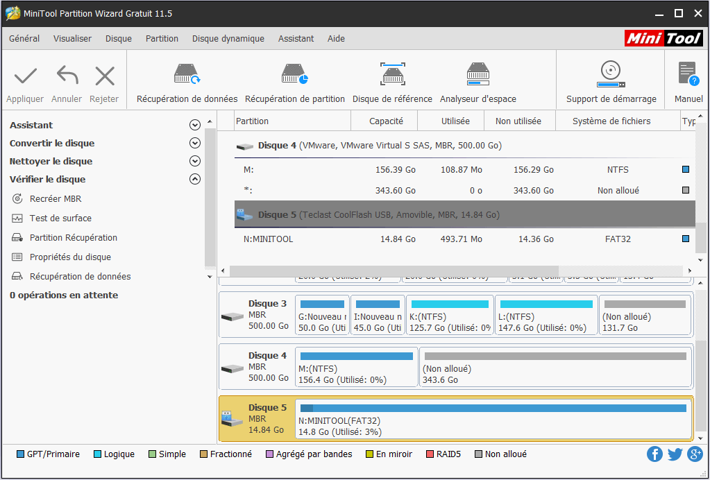 Lancez MiniTool Partition Wizard