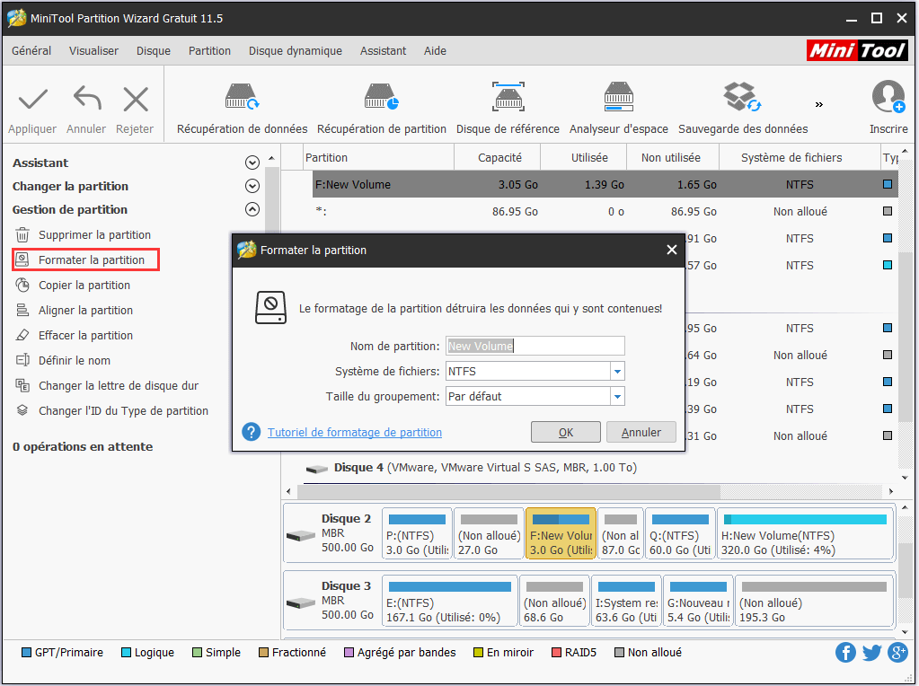 formater la partition