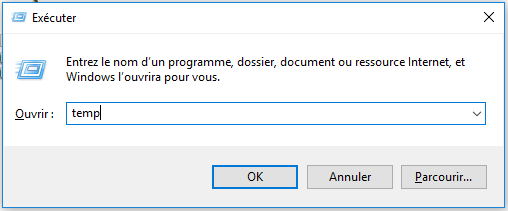 activer le dialogue Exécuter