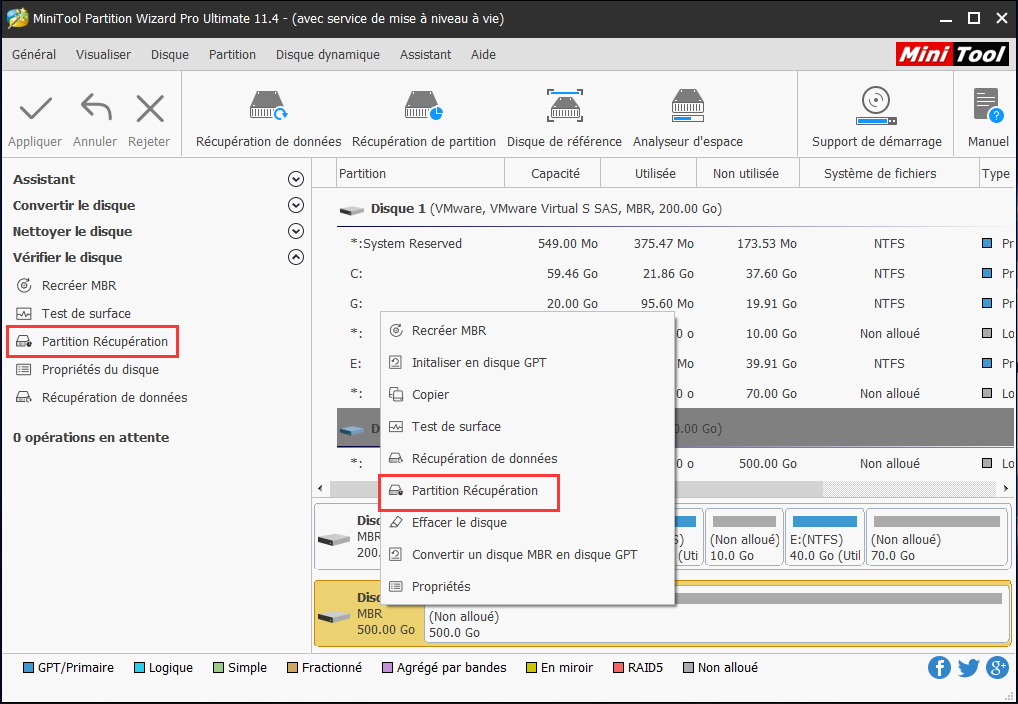 cliquer sur « Partition Recovery »